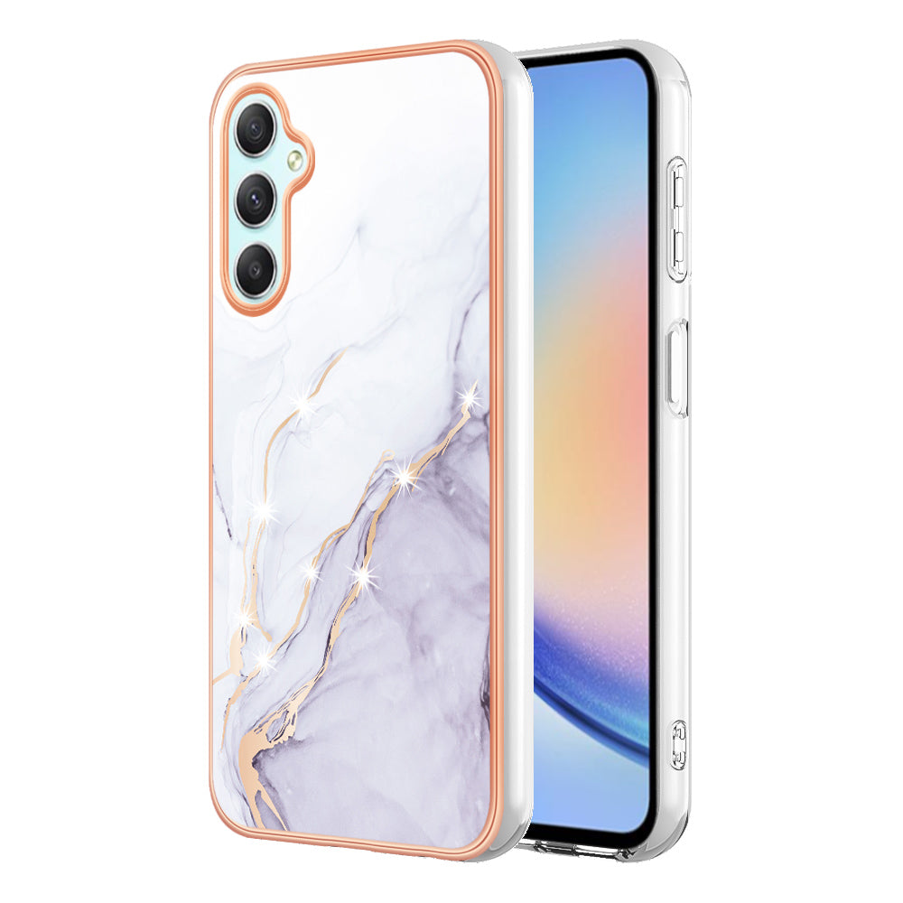 YB IMD Series-2 For Samsung Galaxy A24 4G Electroplating Cover IMD Marble Pattern Phone Case TPU Shell YB IMD Series-2 For Samsung Galaxy A24 4G Electroplating Cover IMD Marble Pattern Phone Case TPU Shell